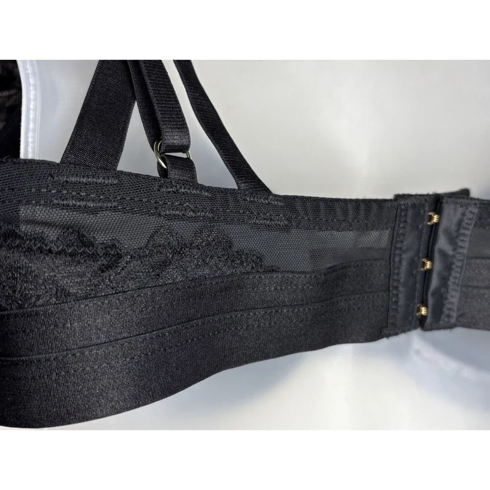 Torrid Curves size 1 Underwire Bra Lace Embroidered Sheer Floral black Sexy Lace